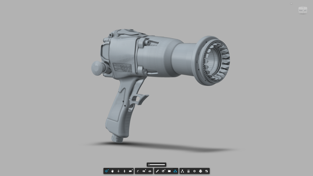 Top level 3D model of a Dino Paoli race wheel gun sporting Trackforward optimisations